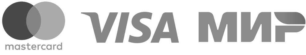 Принимаем к оплате: Mastercard, Visa, Мир